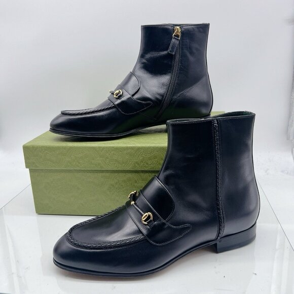 Gucci Horsebit Ankle Boots 757766 Black Leather Mens UK 7 US 7.5 $1790 - NEW - Picture 3 of 13